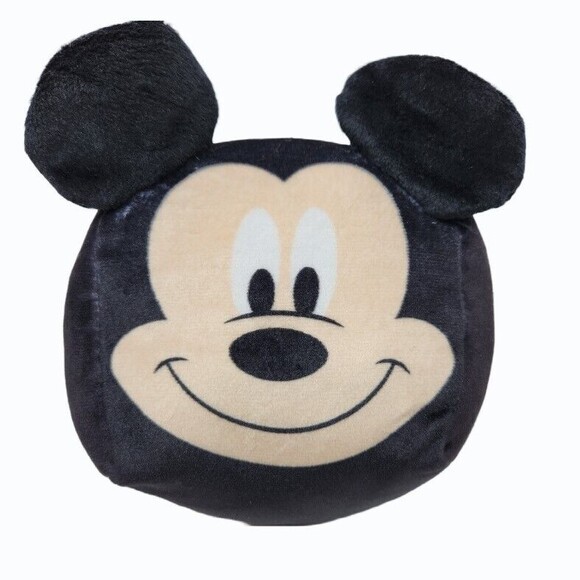 Disney Mickey Mouse Plush Toy Head Pillow  5 inch Soft Cube Stuffed - Picture 1 of 7